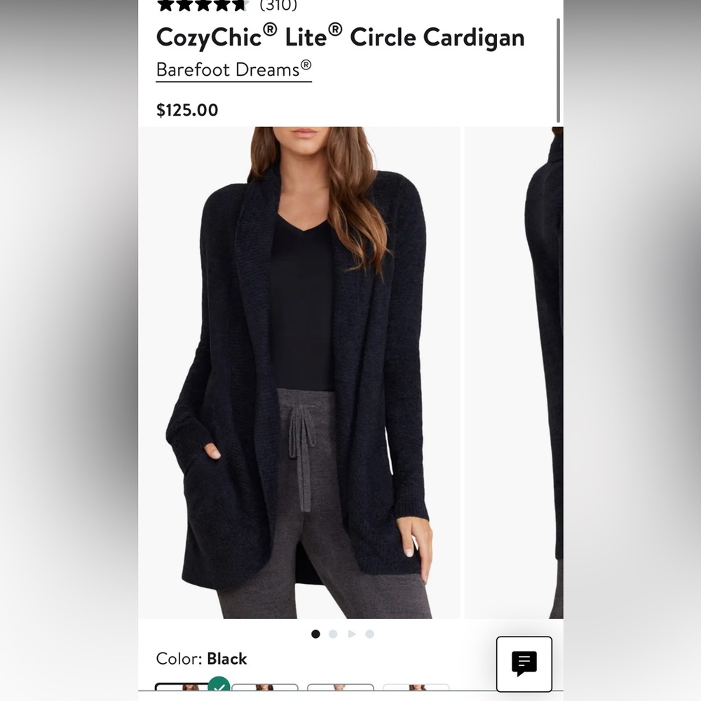 Barefoot Dreams CozyChic Lite Black Sweater